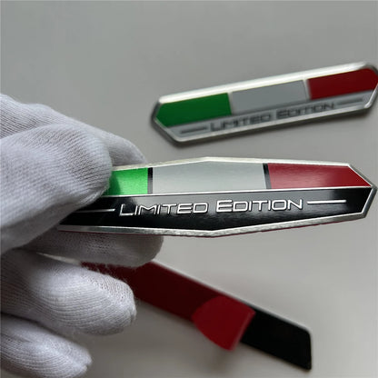 Limited Edition Italy National flag Aluminium Adhesive Emblem Rear Trunk Badge Fender Sticker Body Decal car emblem