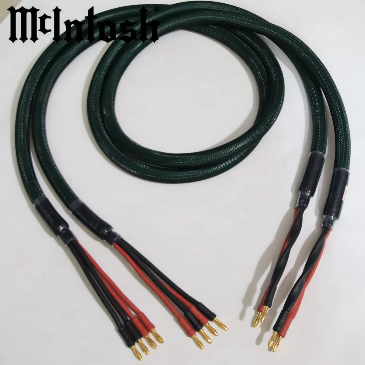 1 pair McIntosh 4 to 8 biwire Single Silver Plated hifi amplifier speaker Cable with Gold-plated, non-magnetic Banana Plug