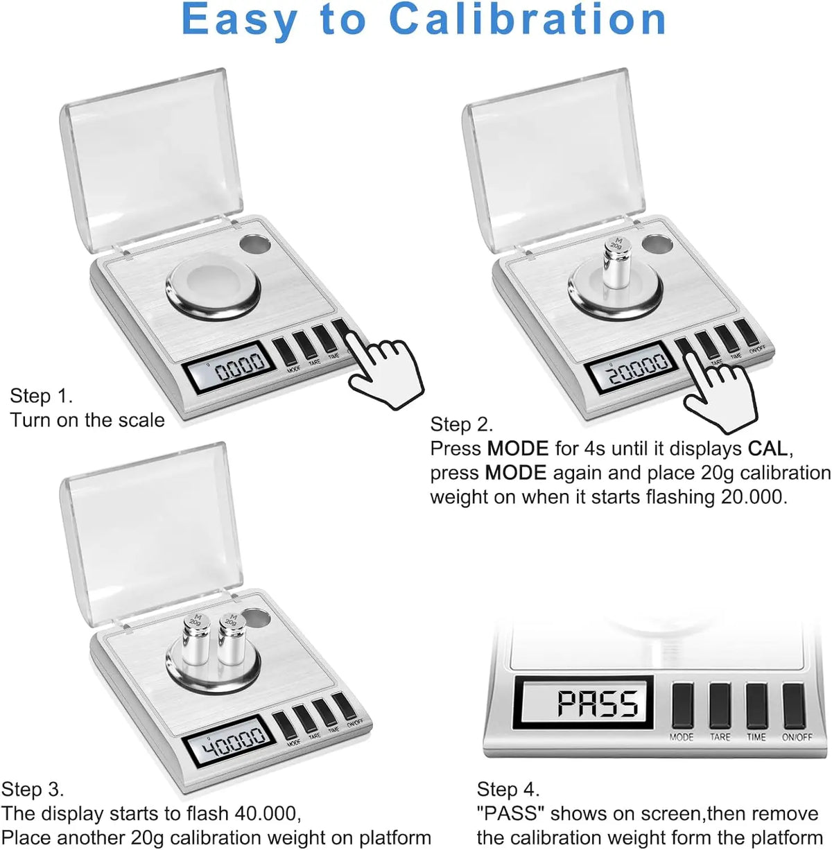 Milligram Scale, 50g/0.001g Digital Milligram Scale with Calibration Weights  Jewelry and Gem Scale  Mg Scale for Reloading