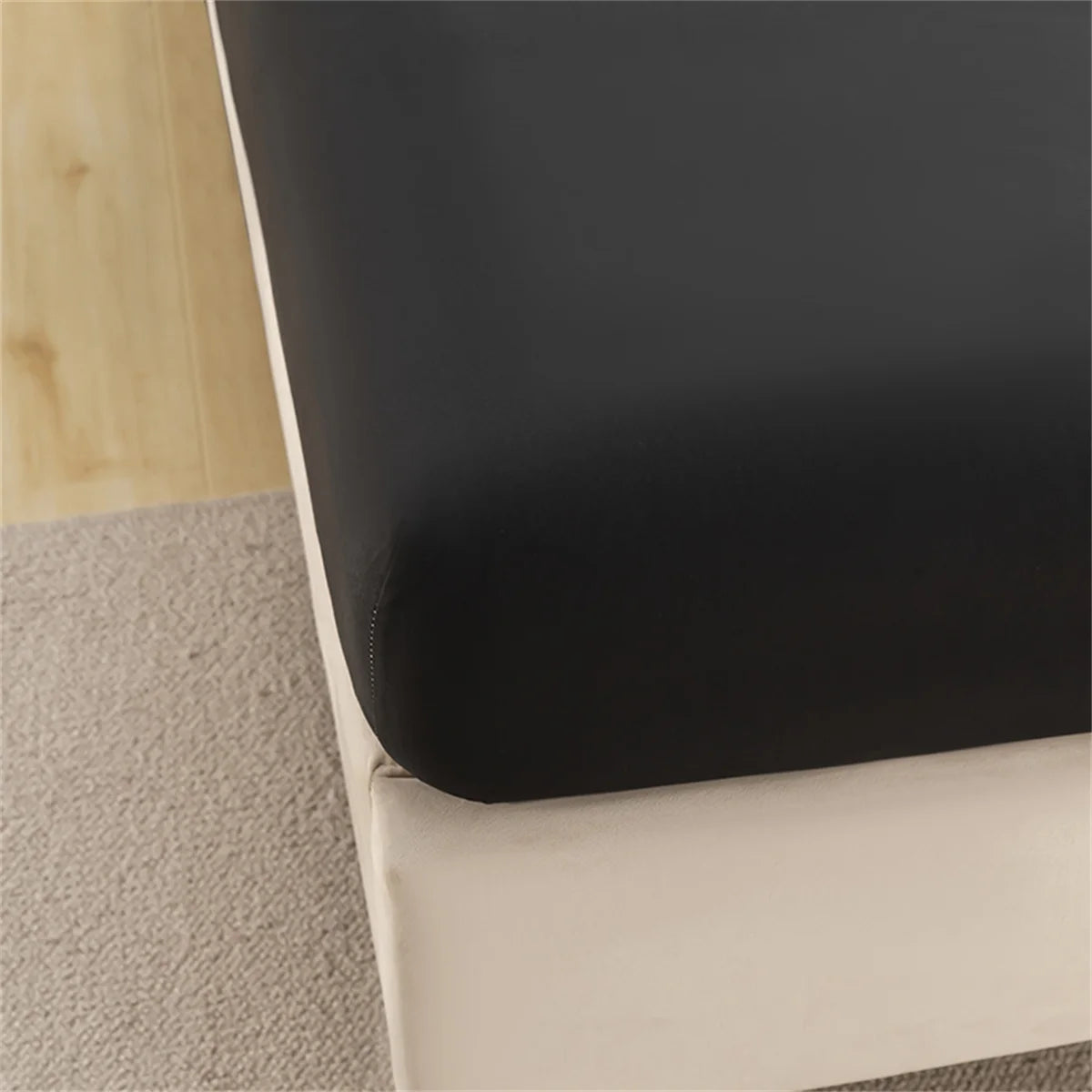 Kuup Safe Waterproof Mattress Protector Soft Comfortable Breathable Solid Color Fitted Bedding Cover No Pillowcases Included