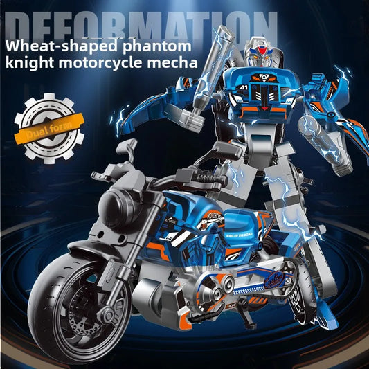 Deformed Motorcycle Robot Model Toy Educational DIY Bimorph Transformation Robot Gift