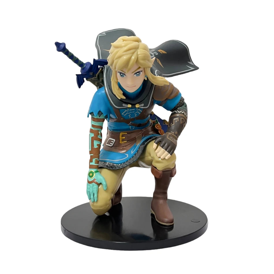Anime 12cm Legend Of Zelda Link Kingdom Of Tears Squatting Position Figure Statue Game Pvc Handheld Models Toy Ornaments Gifts