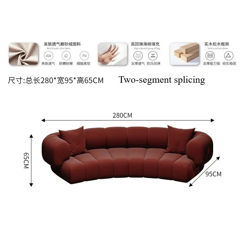 Nordic Semi Circular Arc Sofa Modern Designer Beauty Salon Reception Office Sofa Hotel Rest Area Office Furniture Transat FYOS