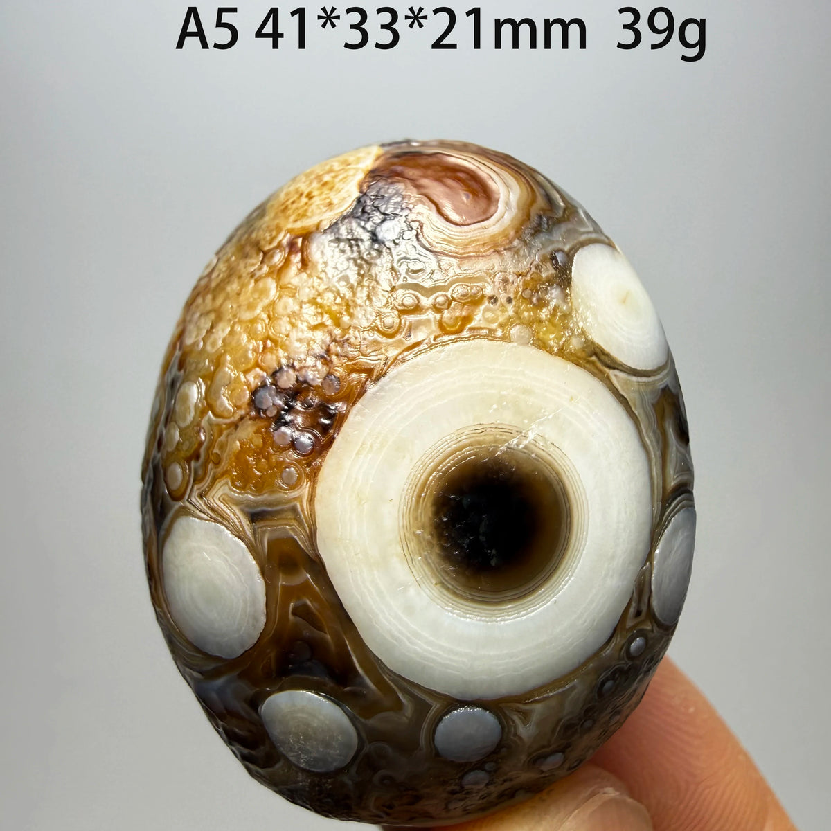 Natural Sardonyx Agate Alxa Gobi Eye Mineral Specimen Energy Crystal Chakra Reiki Healing Stone for Garden Home Decor  A4-2-24