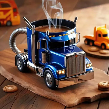 Creative Gifts Truck Coffee Mug Semi Truck Coffee Cup Handcrafted Semi-trailer Shaped Semi-Truck Coffee Mugs For Men Women
