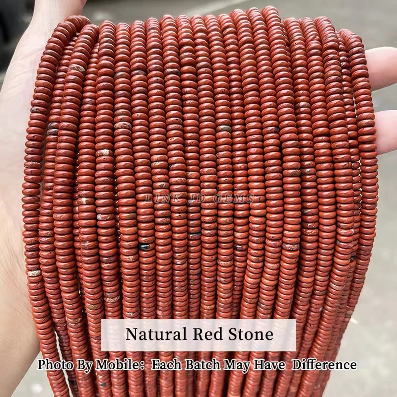 6x2mm Natural Stone Amethyst Pink Quartz Flat Rondelle Bead Smooth Loose Bead for Jewelry Making DIY Bracelet Necklace Accessory