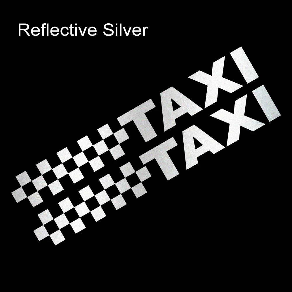 Reflective Car Sticker Taxi Sign Camouflage Styling Vinyl Film Decal Side Window Decoration Automobiles Exterior Accessories