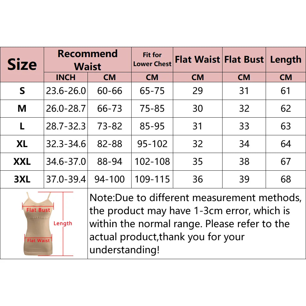 Women Tummy Control Shapewear Smooth Body Shaping Camisole Padded Tank Tops Slimming Underwear Seamless Compression Shaper