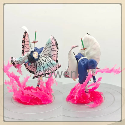 Shinobu Kocho & Nezuko Kamado Demon Slayer Kimetsu No Yaiba Figure PVC Action Statue Fighting Pose Ver Collectible Model Toys
