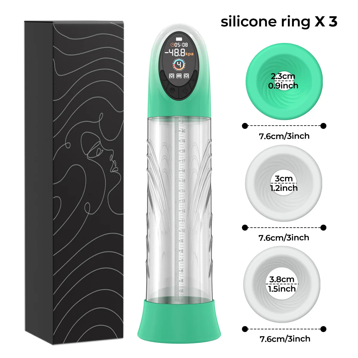 Penis Pump Male Sex Toys Electric Vacuum IPX7 Waterproof LCD Display 4 Pressure Levels 9 Suction Training Penis Extender Bigger