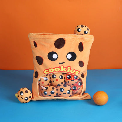 A Bag of Snakes Plush Pillow Cute Boba Tea Cookies Plush Toy Pudding Cake Alien Bat Plushies Hug Pillow Birthday Gift