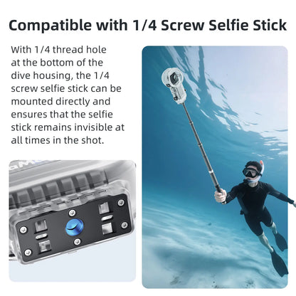 AMagisn Waterproof Case for Insta360 X5 - 60m Depth Invisible Dive Housing for X5 Accessories