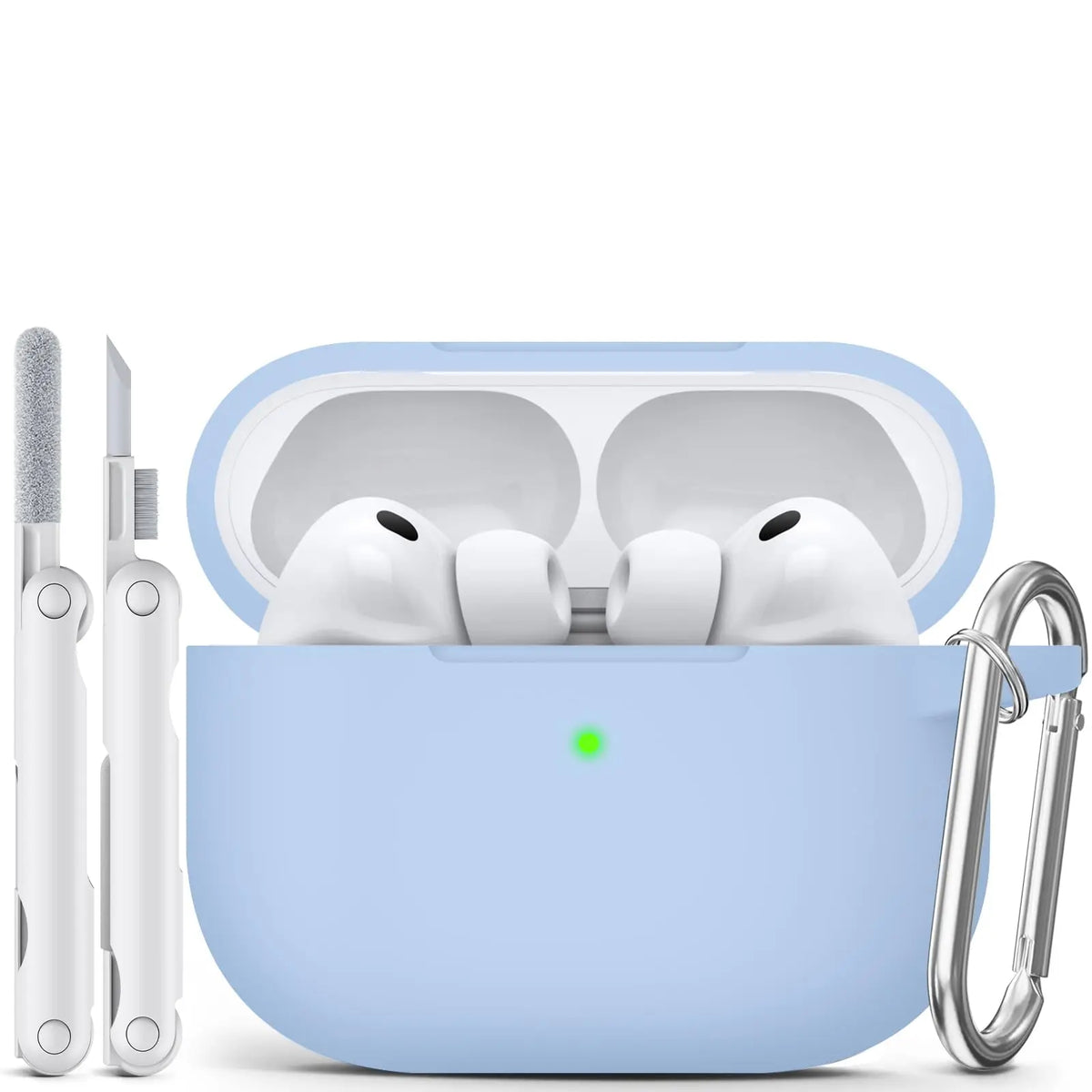 for AirPods Pro 3 Case with Cleaning Kit Soft Silicone Protective Cover for Apple AirPods Pro 3rd Generation Cases with Keychain
