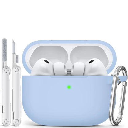 for AirPods Pro 3 Case with Cleaning Kit Soft Silicone Protective Cover for Apple AirPods Pro 3rd Generation Cases with Keychain