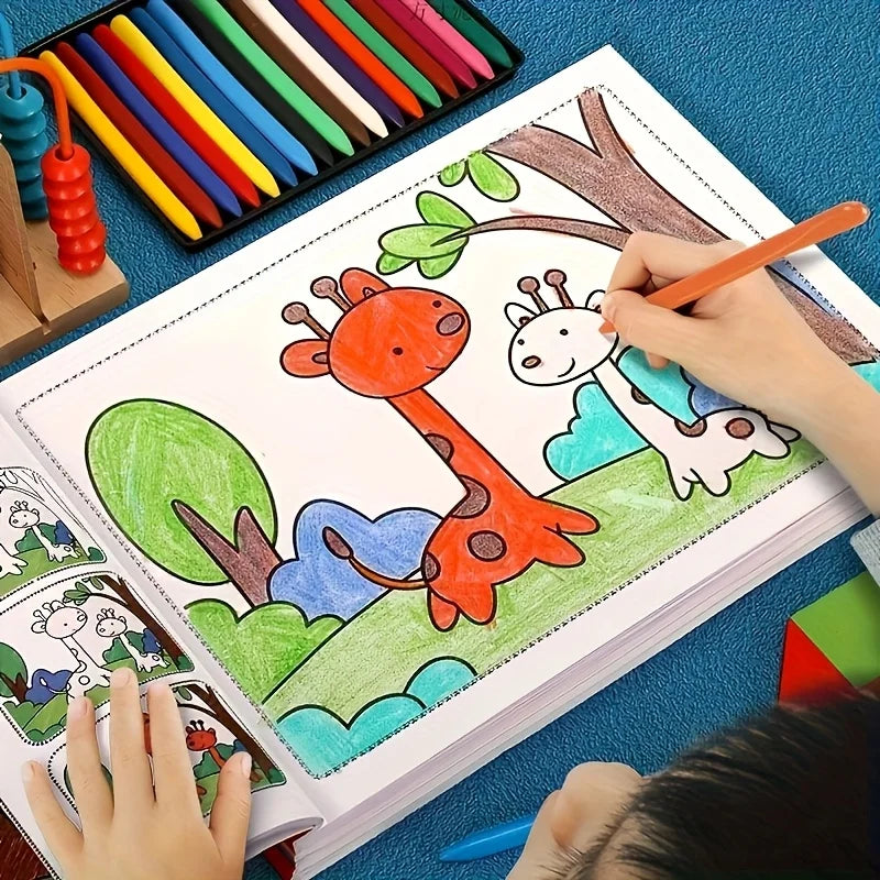 1Pc Animal Coloring Book Beginner Learning Doodle Painting Educational Art Activity Book Creativity Development Coloring Pages