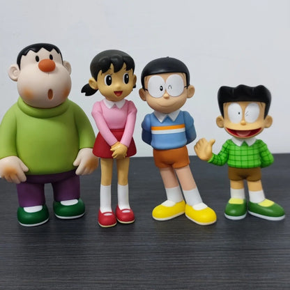 22cm Doraemon Creative Fat Tiger Head Car Rearview Automobile Trunk Decor Toy Figure Collectible Item For Vehicle Accessories