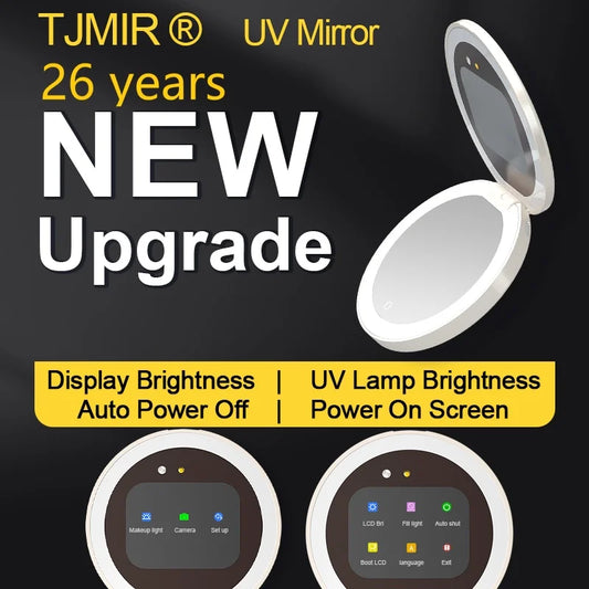 TJMIR Portable Foldable UV Sunscreen Test Mirror Small Pocket Size Travel Makeup Mirror Lightweight Cosmetic Mirror for Outdoor
