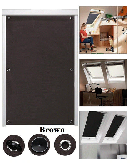 Blackout Skylight Window Blinds with Suction Cups Portable Thermal Insulated Adjustable Curtain for Bedroom Travel Car