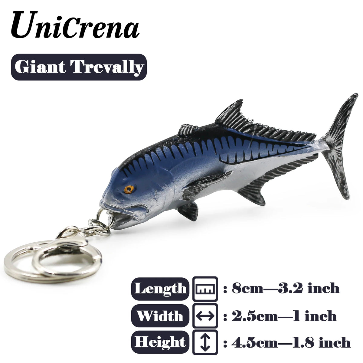 Fish Keychain Creative Handmade Fish Model Key Ring Trout/Snapper/Tuna/Salmon/Bass Keychain Fishing Themed Key Holder Accessory