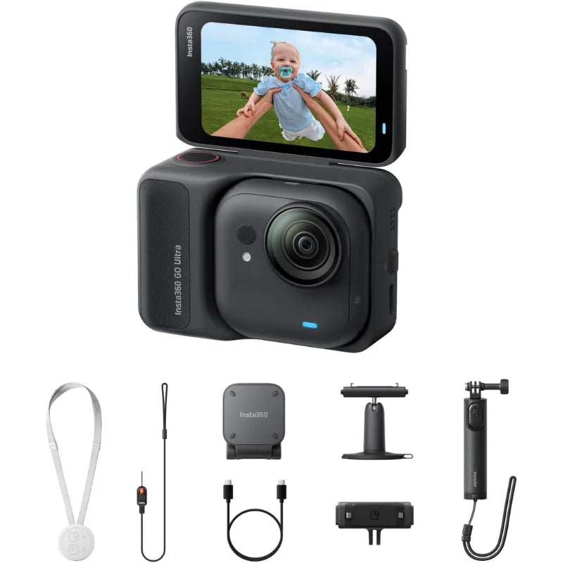 Insta360 GO Ultra 4K60fps Magnetic Action Camera 53g Ultra-Light FlowState Stabilization 10m Waterproof Vlog Camera