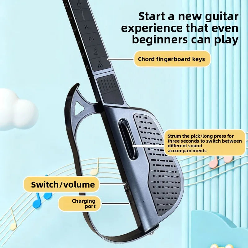 Smart Stringless Guitar Automatic Transmission Foldable Music Enlightenment Instrument Kid Musical Toy For Beginner Entry Level