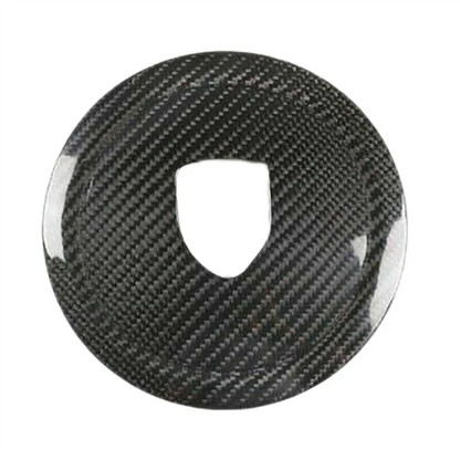 ABTC-Real Carbon Fiber Steering Wheel Rings Logo Trim Cover Stickers For 911 Panamera Cayenne Boxster 2008-2016 Parts Bl