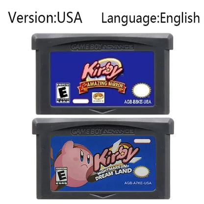 USA/EUR 32-Bit Video Game GBA Kirby Game Cartridge Console Card Amazing Mirror Nightmare in Dream Land for GBA NDS