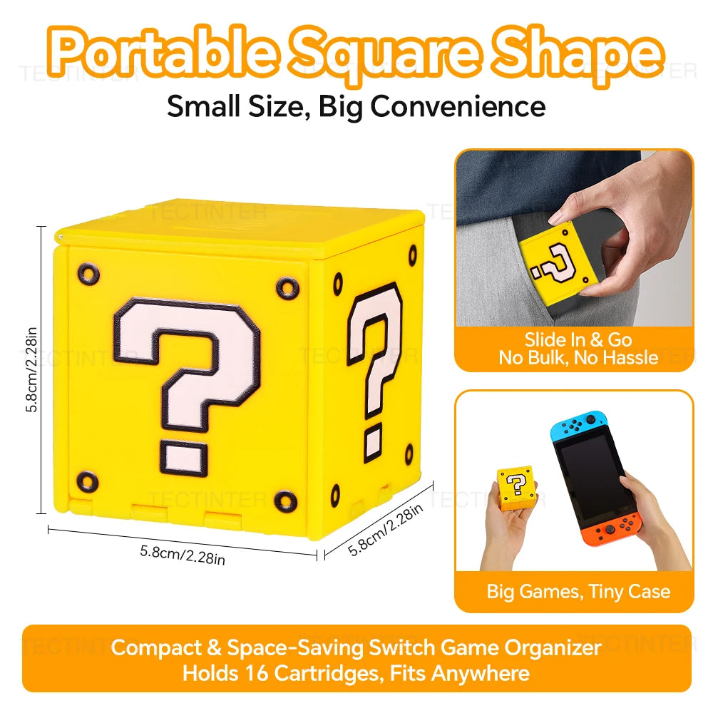 Game Card Case for Nintendo Switch 1/2/Lite/OLED 16 Slots Foldable Storage Box Cartridge Square Portable for Switch Accessories