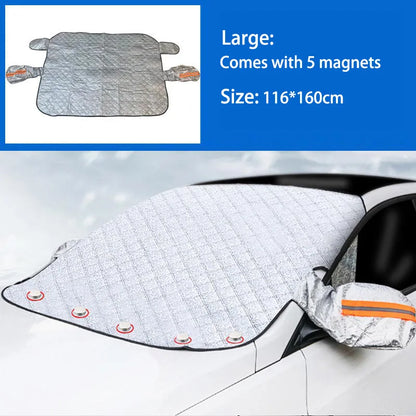 Premium Car Front Window Windshield Cover, All-Weather Anti-Snow Anti-Frost Anti-UV Sun Shade, Outdoor Winter Ice Protection