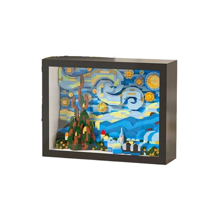 WIth Box World-famous Art Painting sunflower Van Gogh The Starry Night Galaxy Kanagawa 3D Diamond Building Block Toy Kids Gift
