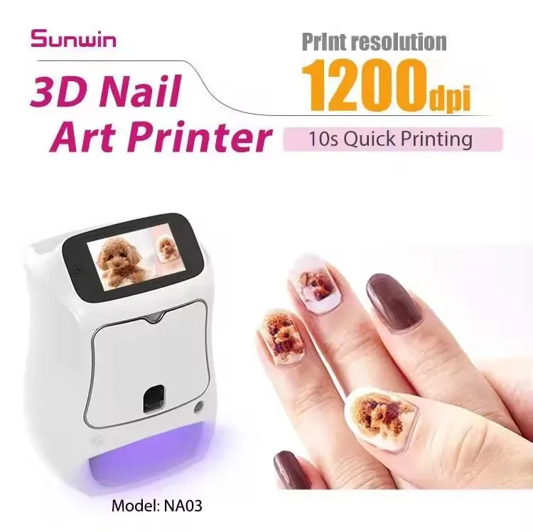 2026 Automatic Smart DIY Digital Nail Art Printer Machine Touch Screen AI Professional 3D Nail Printer