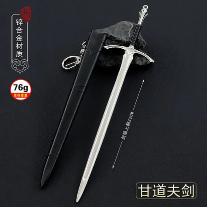 22cm LoTR Series Sting Glamdring Narthil Thranduil's Keychain Movie Peripherals 1:6 Sword Model Ornaments Key Rings