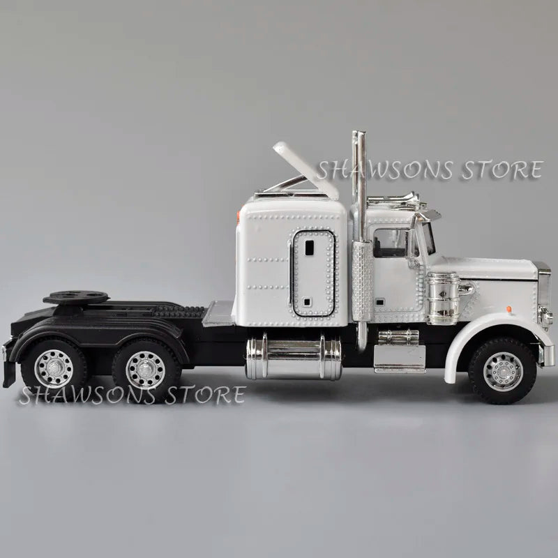 1:50 Diecast Model Semi Truck Toys Peterbilt 389 Tractor Vehicle Miniature Replica Pull Back Sound Light