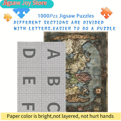 A  Puzzle Featuring a Seamless Map of Westeros, Perfect for Puzzle Enthusiasts. Ideal for Family Events Such As Halloween, Chr