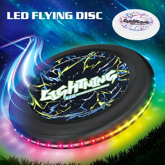 LED Colorful Frisbee Toys, Flying Disc Outdoor Interactive Sports USB Charging 3 Light Mode Gifts For Kids