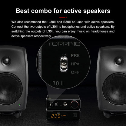 TOPPING E30 II 2x AK4493S DAC+TOPPING L30 II NFCA Headphone AMP+RCA Cable Hi-res Headphone Amplifier Audio Decoder RCA Cable Kit