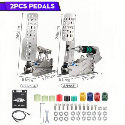 SimRuito Sim Racing LoadCell Pedals 3mm Stainless Steel Racing Simulator Cockpit Pedals for PC Game Gear Pedal for Wheel