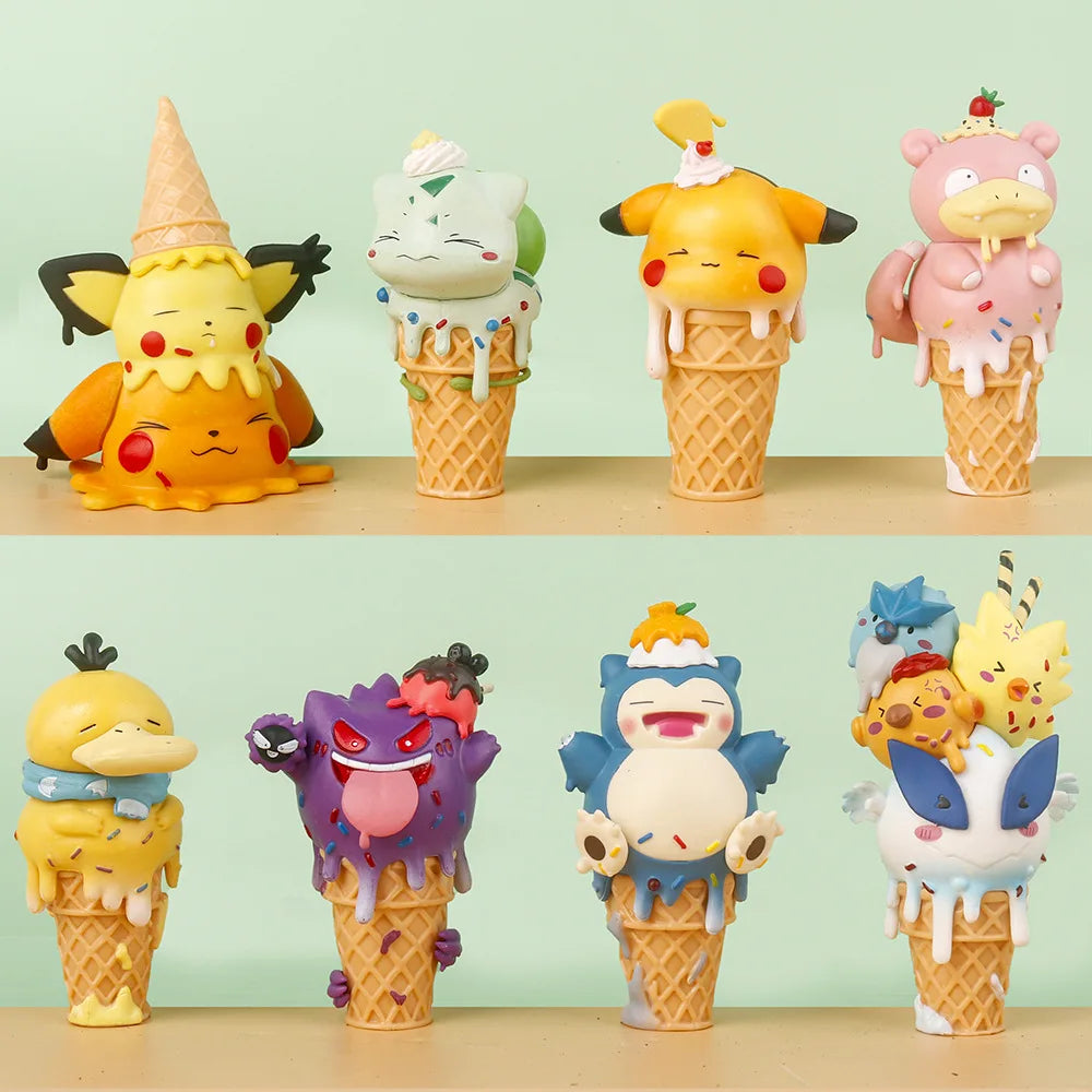 Poke Cartoon wacky Pikachu Snorlax Psyduck Gengar Anime Figure Blind Box Toys