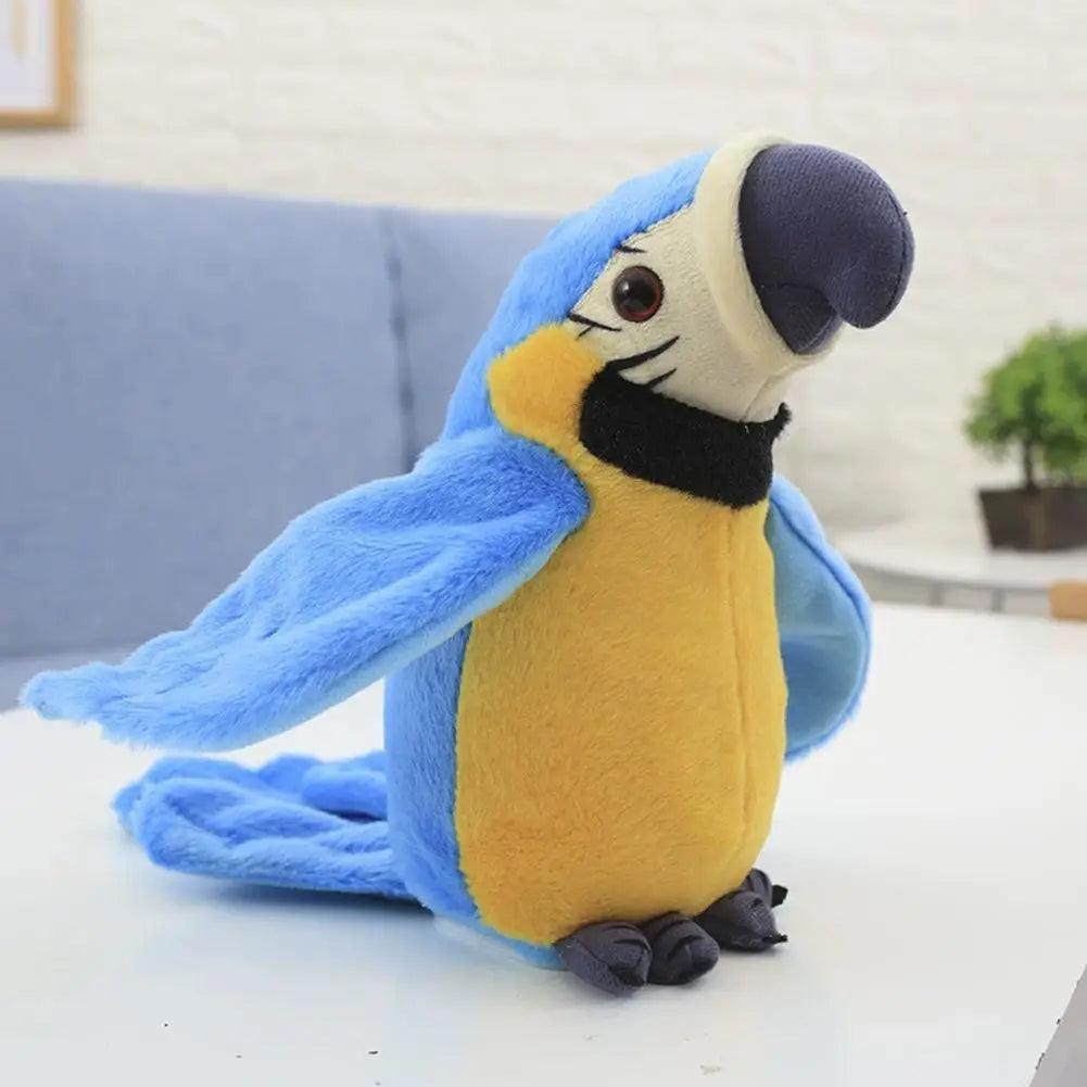 Cute Electric Talking Parrot Plush Toy Speaking Record Repeats Waving Wings Electroni Bird Stuffed Plush Toy As Gift For Kids