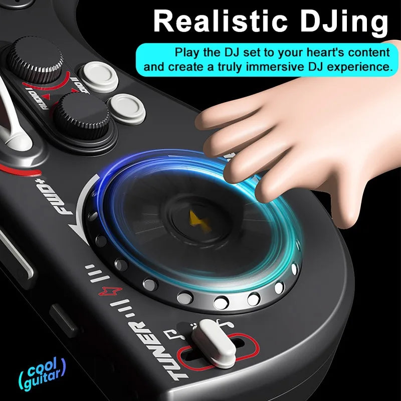 Multifunctional Stringless Electric Guitar Foldable DJ Guitar with Ambient Light Bluetooth Connectivity Musical Instrument Gift