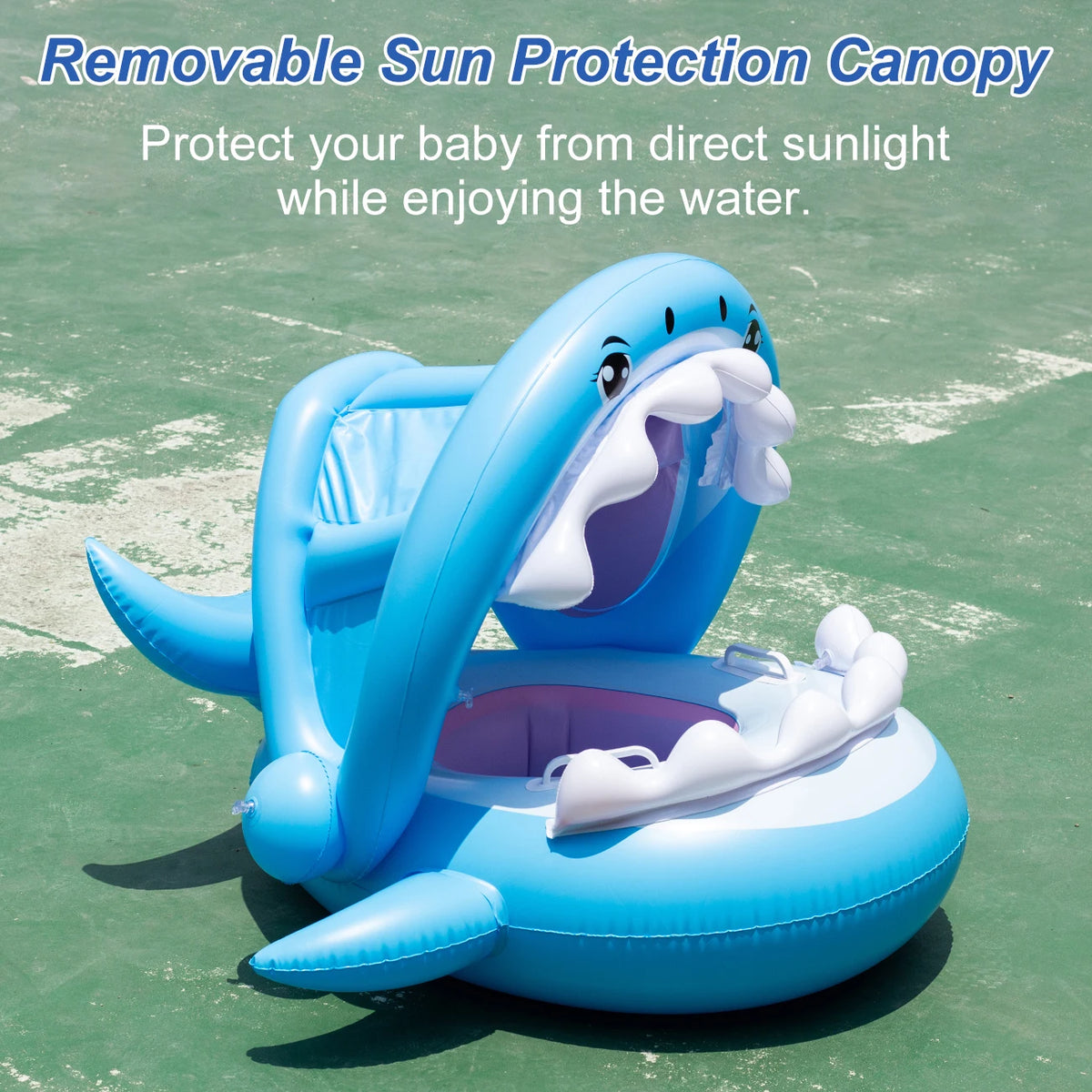 1PC Canopy Shade Shark Float Seat - Ultimate Summer Water Toy , Portable Safe Pool Floater