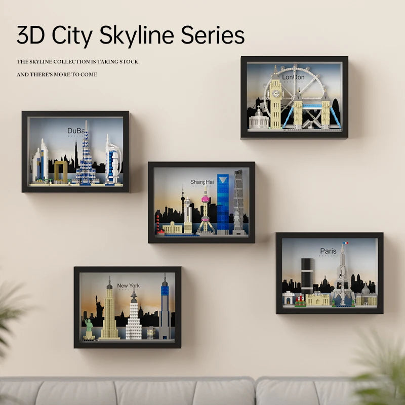 Creative City Architecture Building Blocks Model Micro Particle Skyline Streetscape MOC Kit Educational Toys Gift for Teens