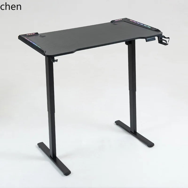 HXL Gaming Desk Electric Height-Adjustable Office Computer Desk Solid Wood Desk