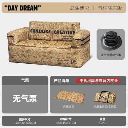Double and Single Inflatable Sofa with Built-in Air Pump, Comfortable and Portable for Camping and Leisure Home Use