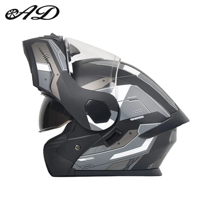 Dot Certified Ad Factory Open Face Motorcycle Helmet with Dual Visor Crash-Resistant Abs Motocross Riding Motorcycle Helmets