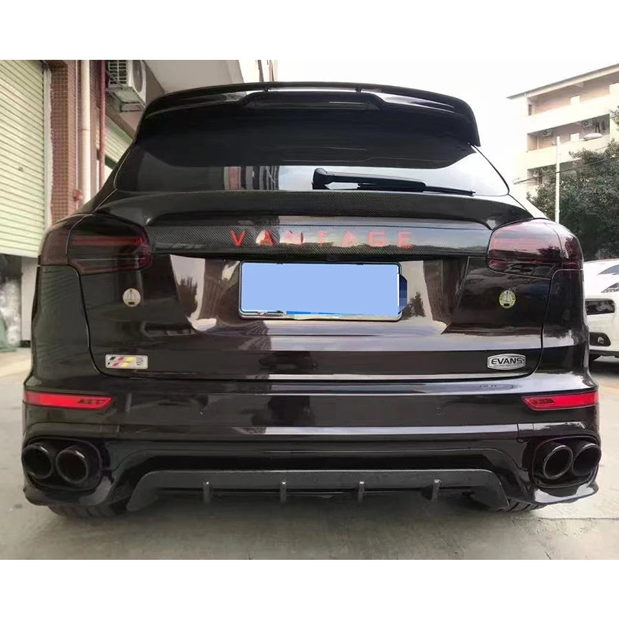 For Porsche Cayenne 958.2 2017+ GTS Carbon Fiber Car Rear Bumper Diffuser Rear Splitters Spoiler Back lip body kit