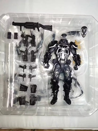 Revoltech Amazing Yamaguchi Agent Venom Full Articulated Action Figure Collectible Desktop Display Ornament For Adult Collection