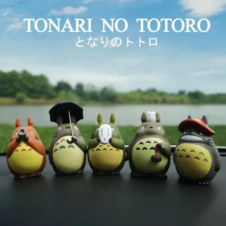 New Hot Anime Cartoon Totoro Peripheral 5pcs/set Trendy Figurine Office Desk Bedroom Bedside Table Decor Students Birthday Gifts