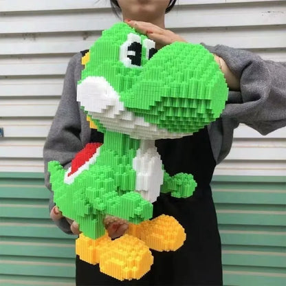 Giant Green Animal Dinosaur Game Character Building Blocks Small Particle Bricks Children's Assembled Building Blocks Toy