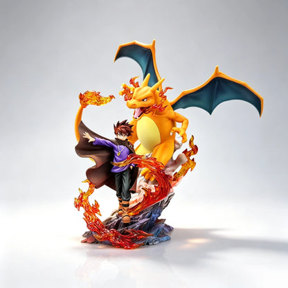 17cm/6.69in Anime Pokemen Figure Charizard Gary Oak Action Figures Pvc Statue Desktop Ornamen Collection Model Toys Gifts